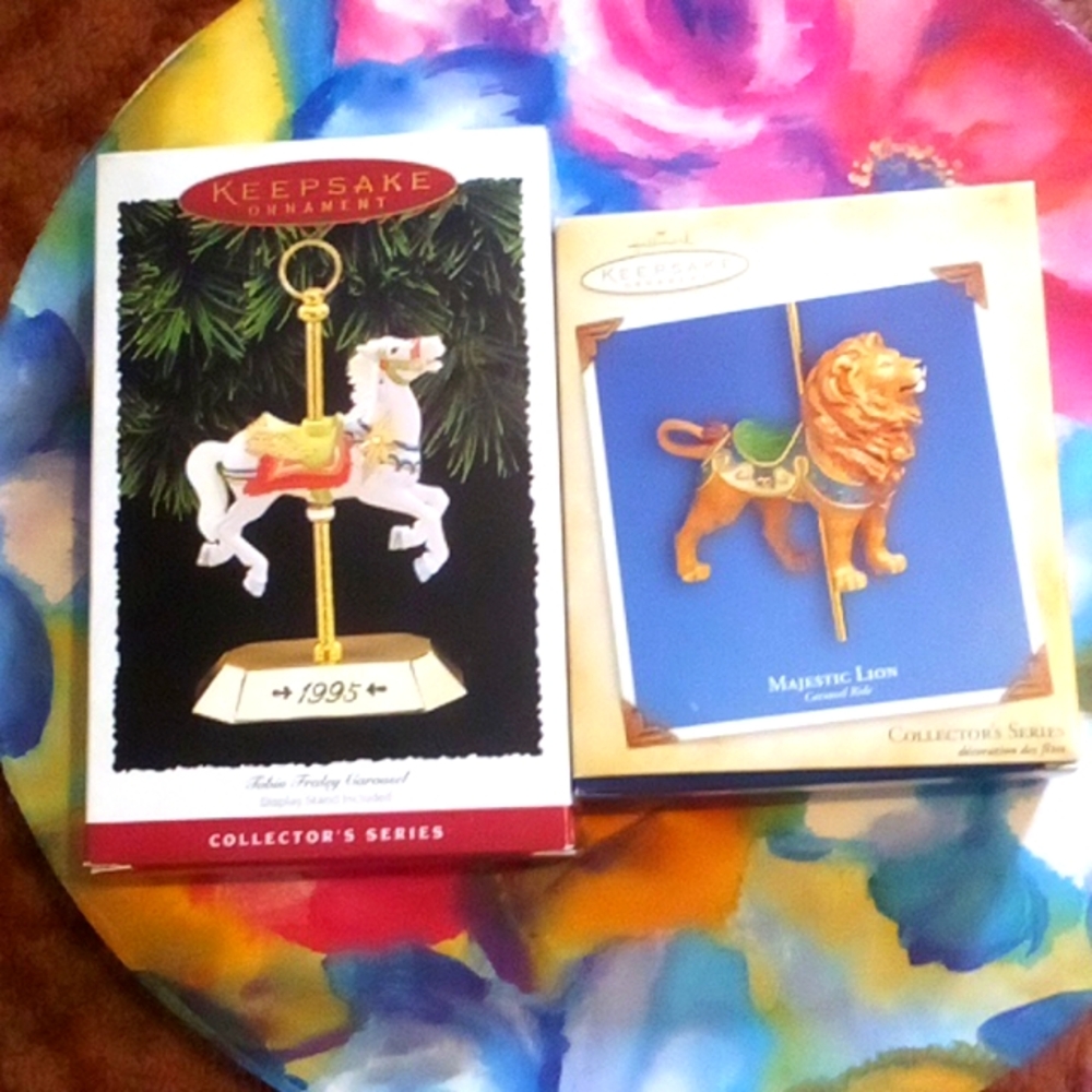 Carousel lion and 1995 horse 4th in series Hallmark new in boxes